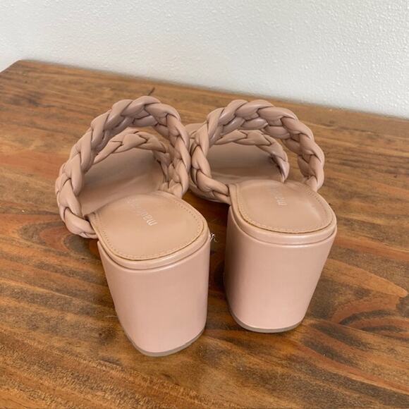 Madden Girl Tan Braided Chunky Heel Sandals - Size 8.5 - Picture 4 of 11